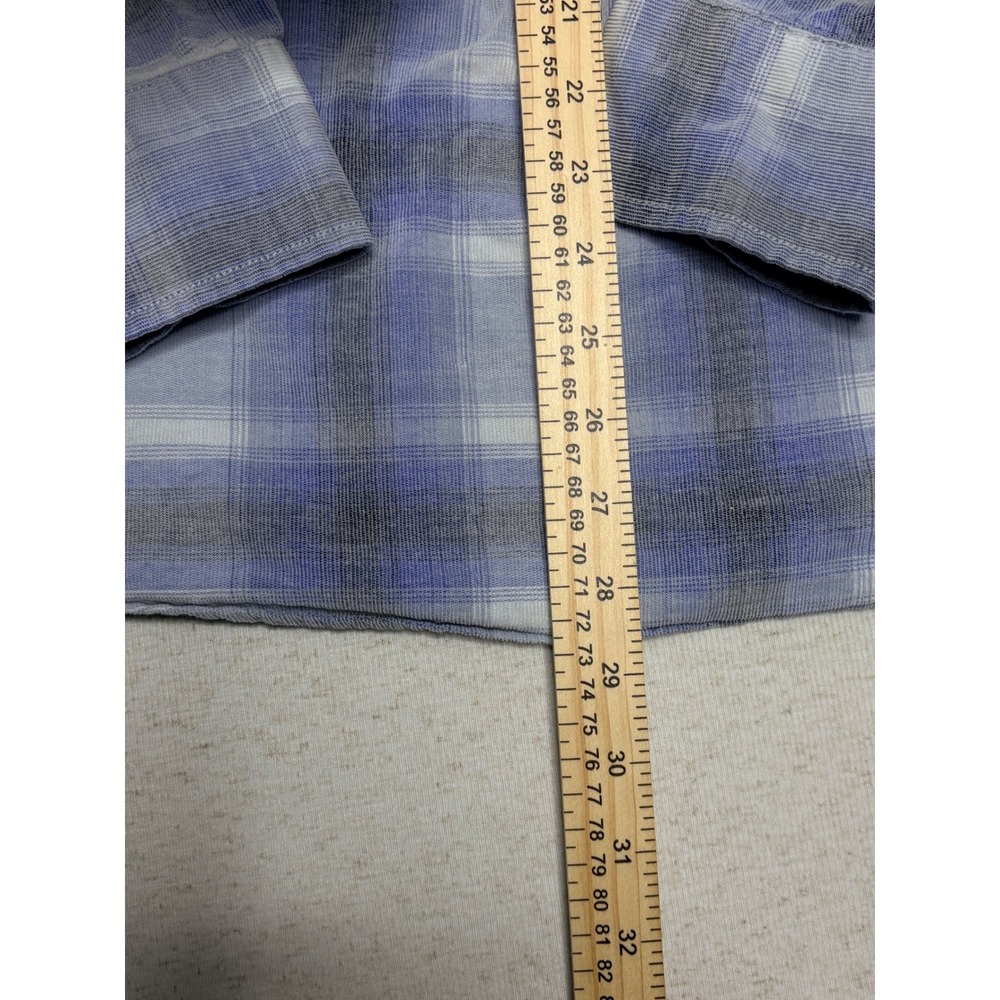 Tommy Bahama Coastline Cord Shirt Mens Large Blue Grey Plaid Cotton Corduroy L/S - Picture 10 of 10
